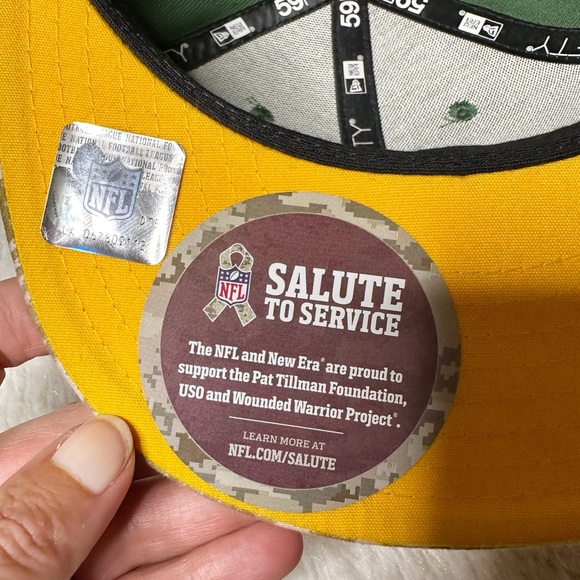 NWT New Era Green Bay Packers NFL Salute to Service Fitted Cap Men’s 7 1/8 - Picture 10 of 11